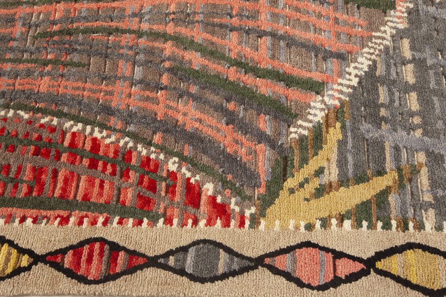 Contemporary Patchwork Style Textural Wool Rug N12290