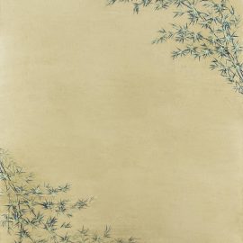 Chinese Art Deco Vintage Floral Light Beige Hand-Knotted Wool Rug Bamboo BB7673