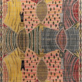 Contemporary Patchwork Style Textural Wool Rug N12290