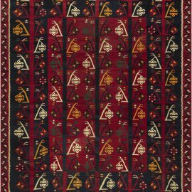 Vintage Turkish Tribal Ivory Hand-Knotted Wool Rug Afghan BB7672