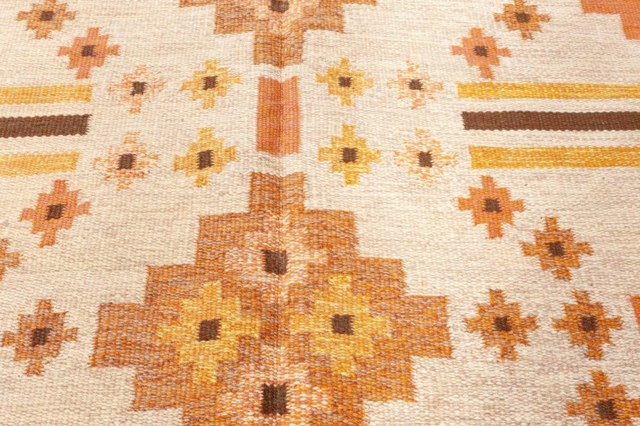 Vintage Swedish Flat Woven Rug by Mary Sanberg (MS) BB7676