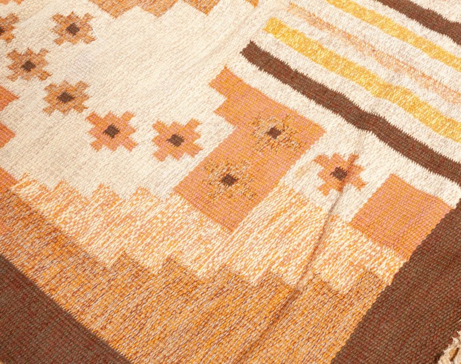 Vintage Swedish Flat Woven Rug by Mary Sanberg (MS) BB7676