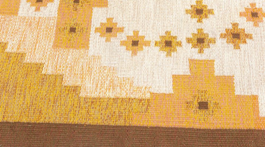Vintage Swedish Flat Woven Rug by Mary Sanberg (MS) BB7676
