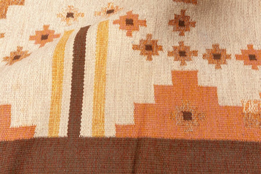 Vintage Swedish Flat Woven Rug by Mary Sanberg (MS) BB7676