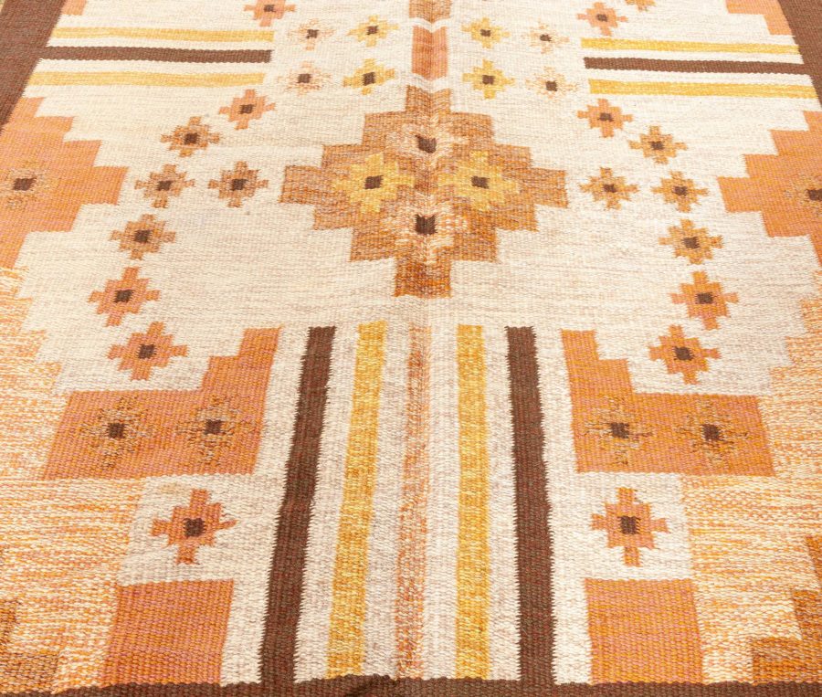 Vintage Swedish Flat Woven Rug by Mary Sanberg (MS) BB7676