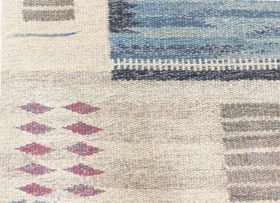 MID-CENTURY SWEDISH FLATWEAVE WOOL RUG BY CARL DAGEL BB7695