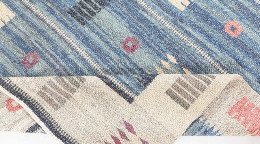 MID-CENTURY SWEDISH FLATWEAVE WOOL RUG BY CARL DAGEL BB7695