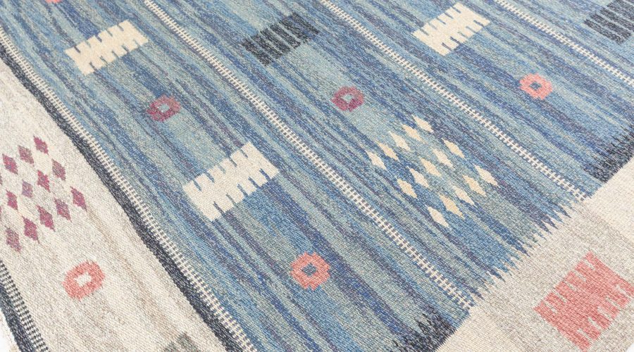 MID-CENTURY SWEDISH FLATWEAVE WOOL RUG BY CARL DAGEL BB7695