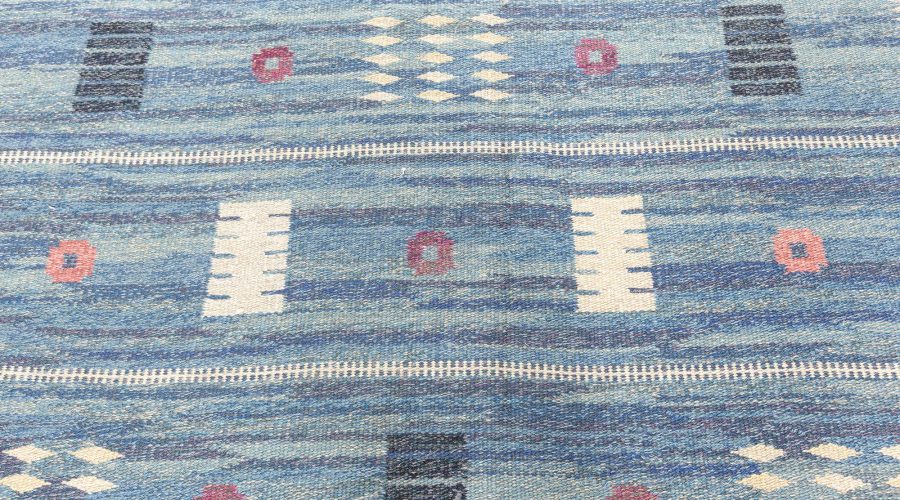 MID-CENTURY SWEDISH FLATWEAVE WOOL RUG BY CARL DAGEL BB7695