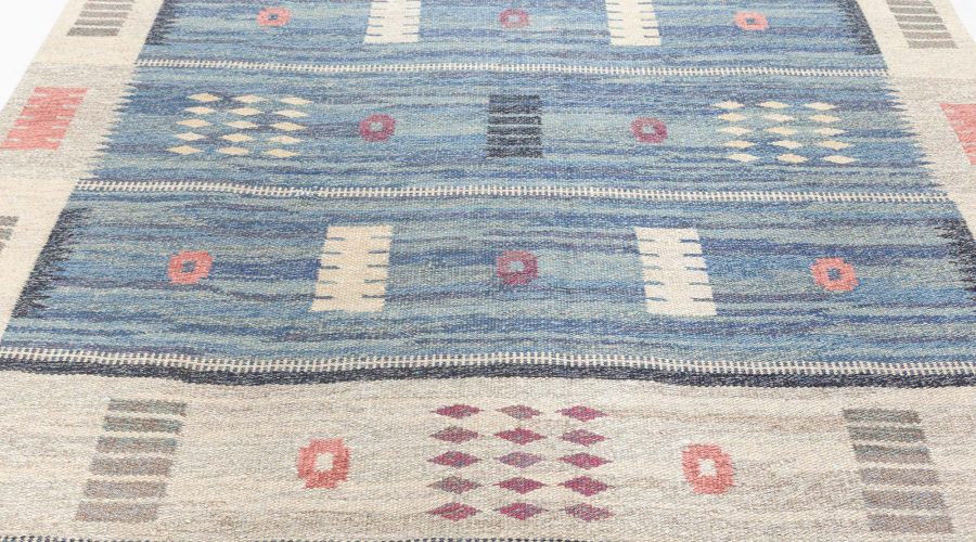 MID-CENTURY SWEDISH FLATWEAVE WOOL RUG BY CARL DAGEL BB7695