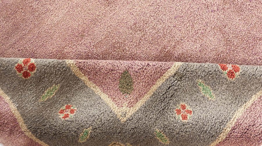 A Rare Vintage Arts & Crafts Donegal Rug in Aubergine and Green BB7686