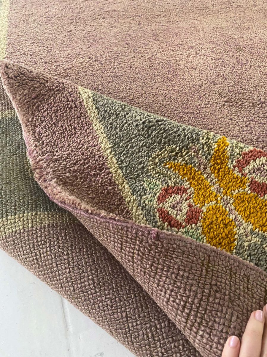 A Rare Vintage Arts & Crafts Donegal Rug in Aubergine and Green BB7686