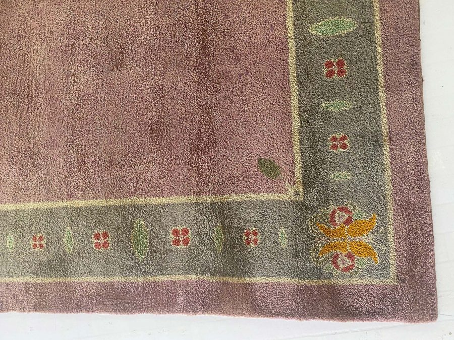 A Rare Vintage Arts & Crafts Donegal Rug in Aubergine and Green BB7686