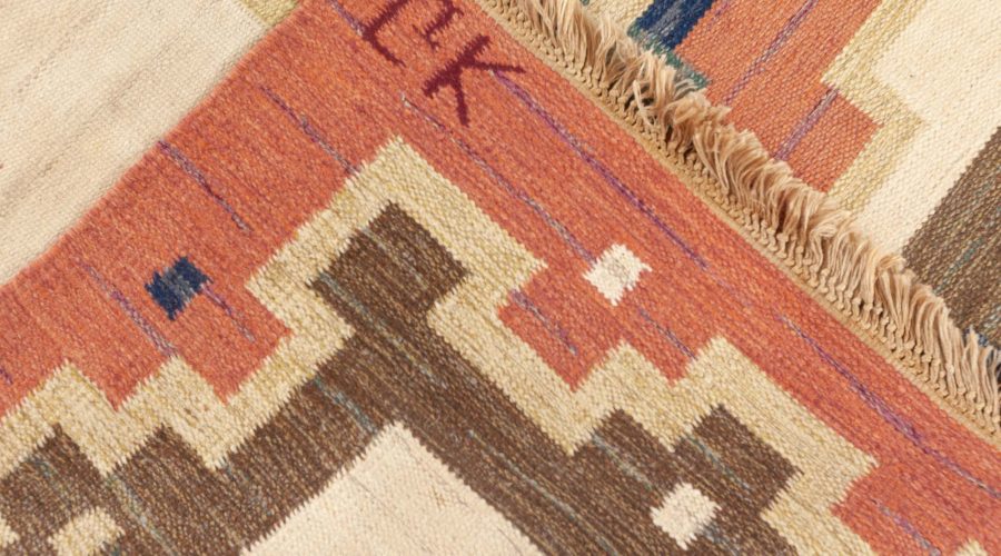 Swedish Flat Weave Rug Signed by (GK) BB7710
