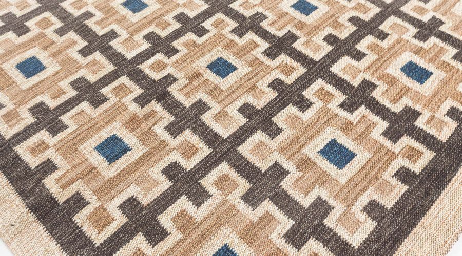 High-quality Swedish Geometric Flat Weave Rug N12329