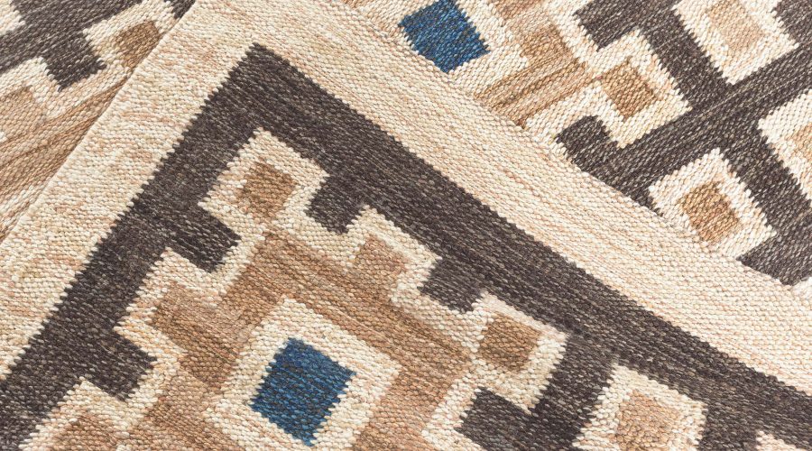 High-quality Swedish Geometric Flat Weave Rug N12329
