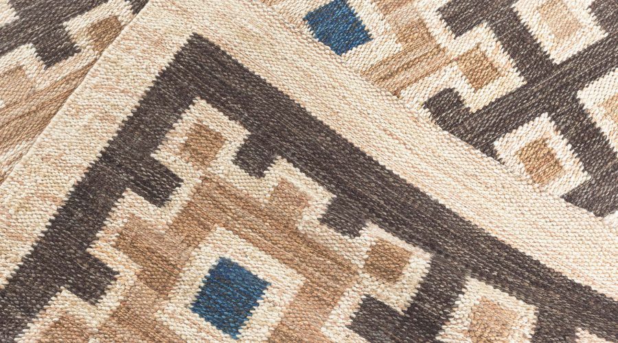 High-quality Swedish Geometric Flat Weave Rug N12329