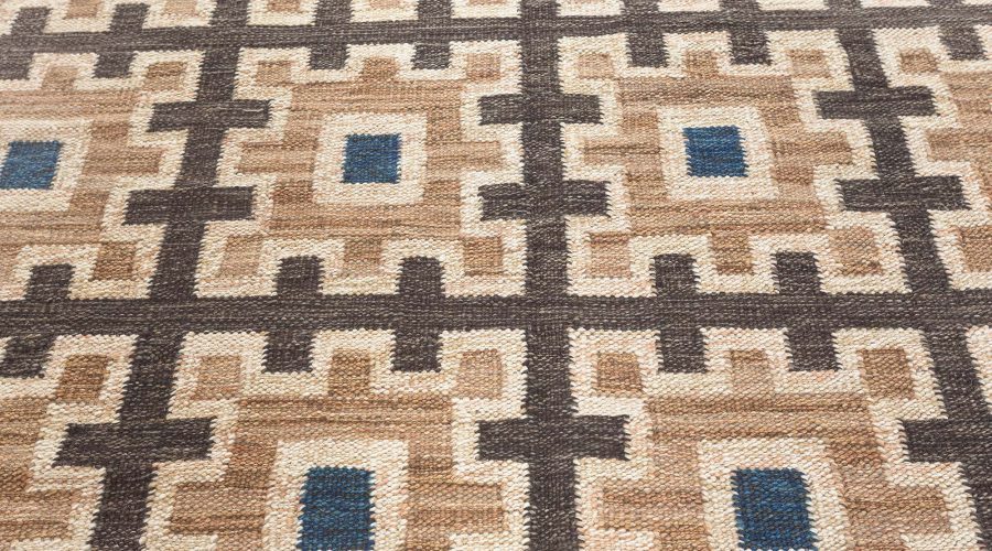 High-quality Swedish Geometric Flat Weave Rug N12329