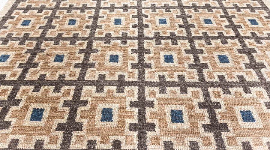 High-quality Swedish Geometric Flat Weave Rug N12329