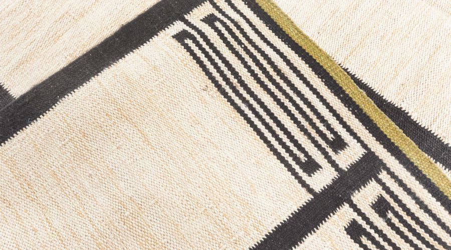 Modern Swedish Geometric Flat weave Rug N12330