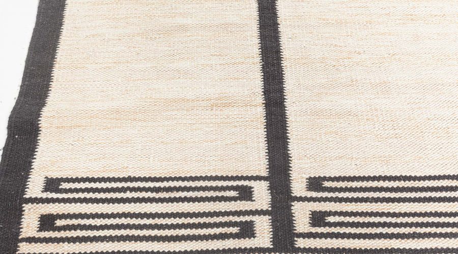 Modern Swedish Geometric Flat weave Rug N12330