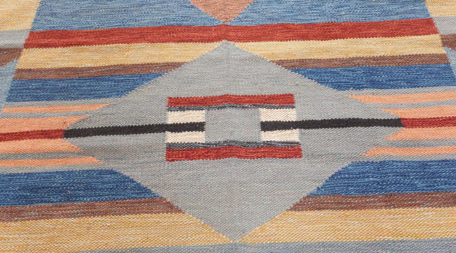 High-quality Colorful Swedish Flat Weave Rug N12344