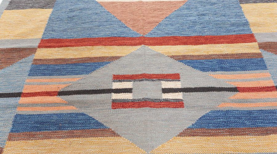 High-quality Colorful Swedish Flat Weave Rug N12344