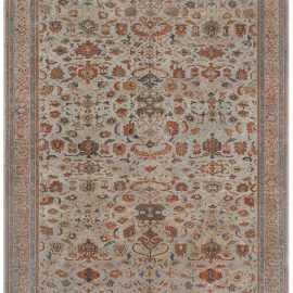 Antique Sultanabad Persian Allover Floral Gray Hand-Knotted Wool Rug – Circa 1920 BB7701