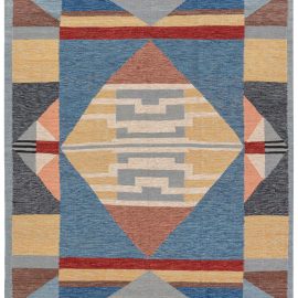 High-quality Colorful Swedish Flat Weave Rug N12344