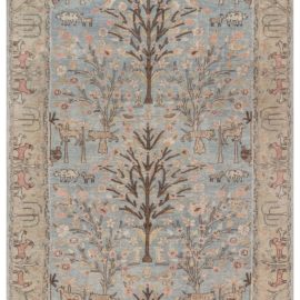 Antique Tabriz Persian Allover Light Beige Hand-Knotted Wool Rug – Circa 1920 BB7707
