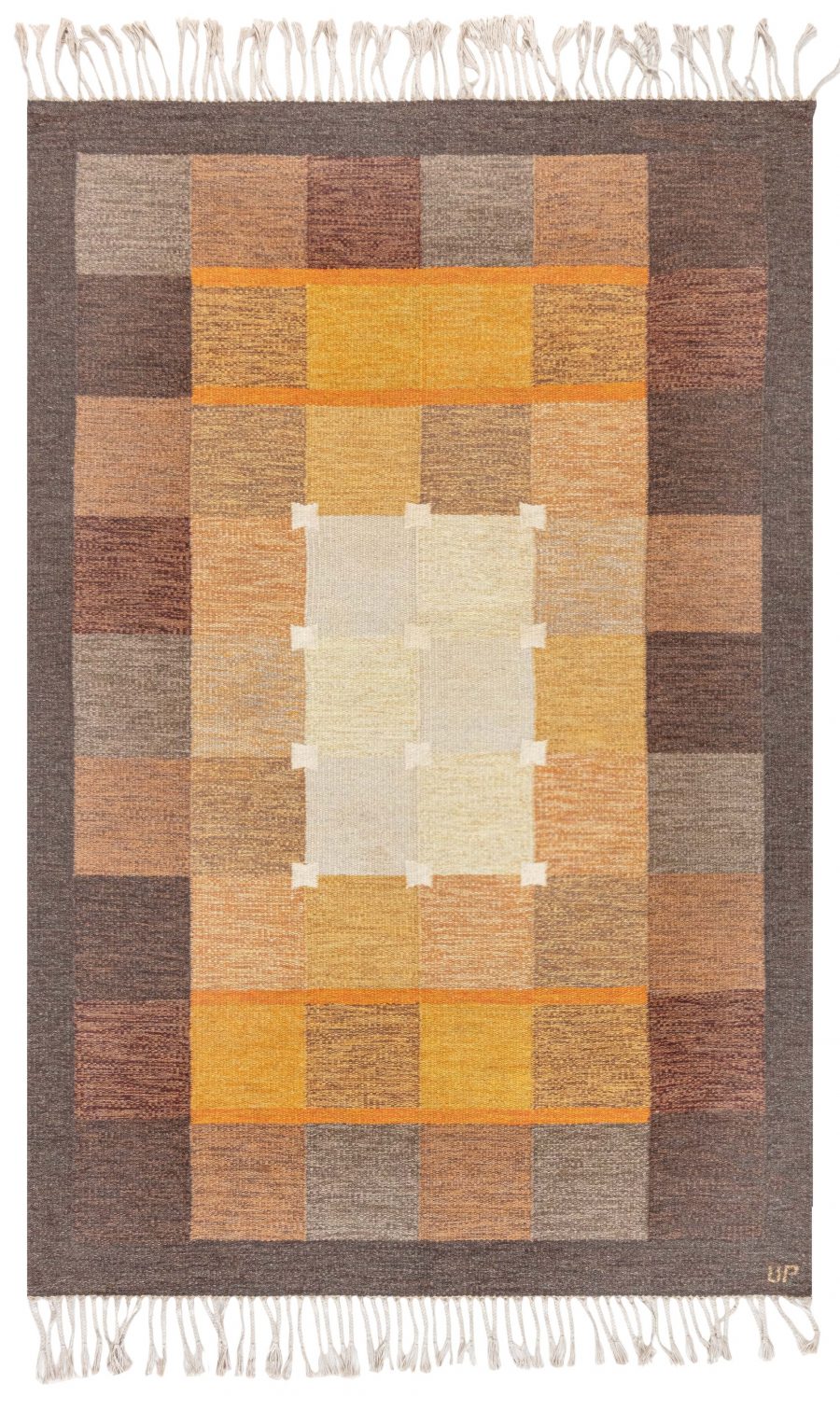 Vintage Swedish Flatweave Rug by Ulla Parkdal, Signed “UP” BB7709