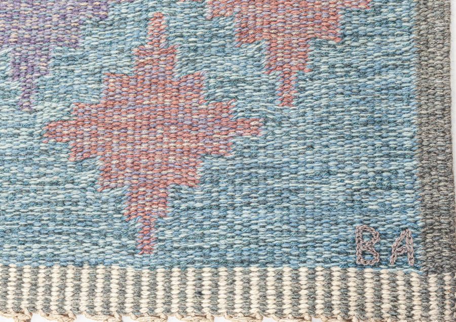 Midcentury Scandinavian Flat Weave Wool Rug BB7753