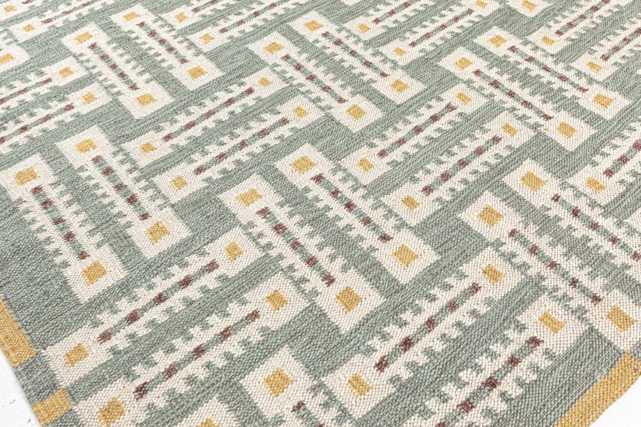 Sage-Green Swedish Rug N12357