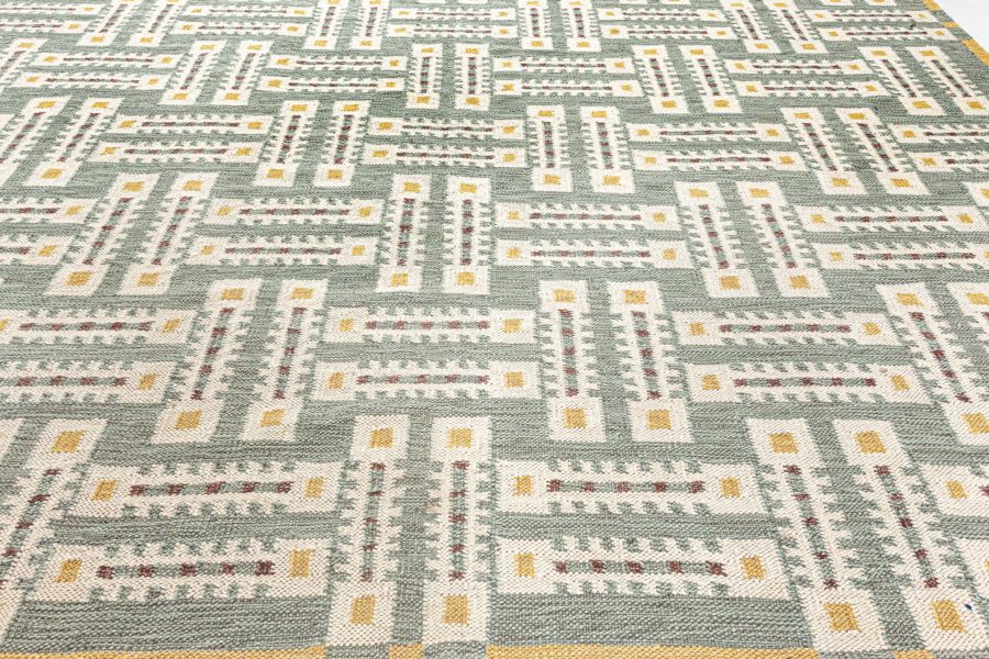 Sage-Green Swedish Rug N12357