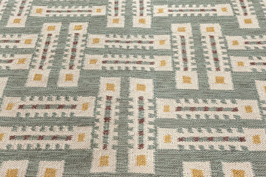 Sage-Green Swedish Rug N12357