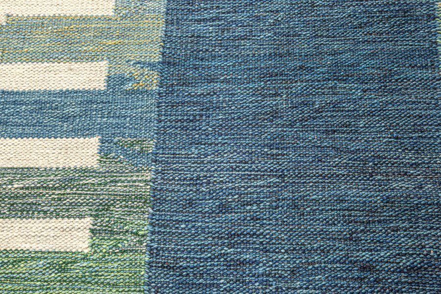 Blue and Green Swedish Area Rug N12361