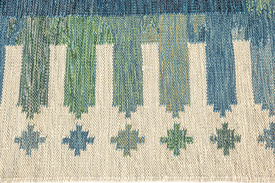 Blue and Green Swedish Area Rug N12361