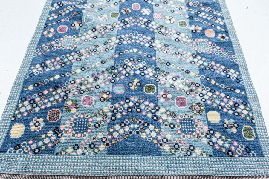 Swedish Rya Style Rug in Jewel Tones N12368