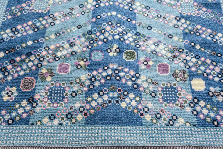 Swedish Rya Style Rug in Jewel Tones N12368