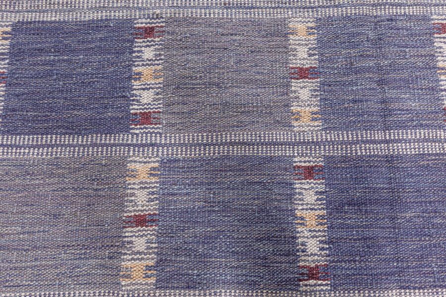 Extralarge Swedish Flatweave Wool Rug in Shades of Violet N12371