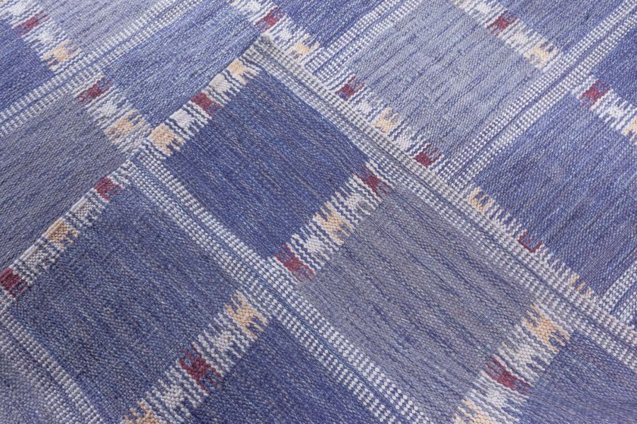 Extralarge Swedish Flatweave Wool Rug in Shades of Violet N12371