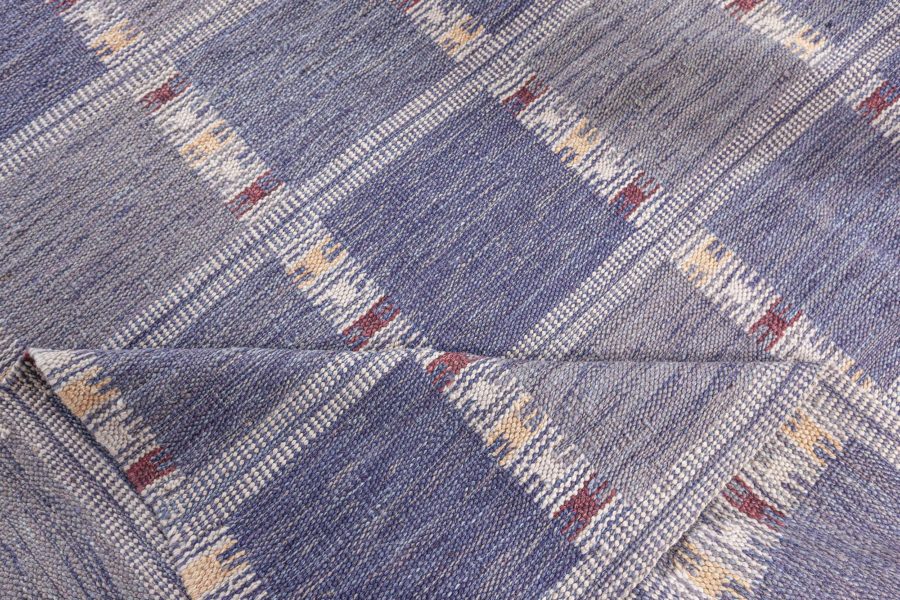 Extralarge Swedish Flatweave Wool Rug in Shades of Violet N12371