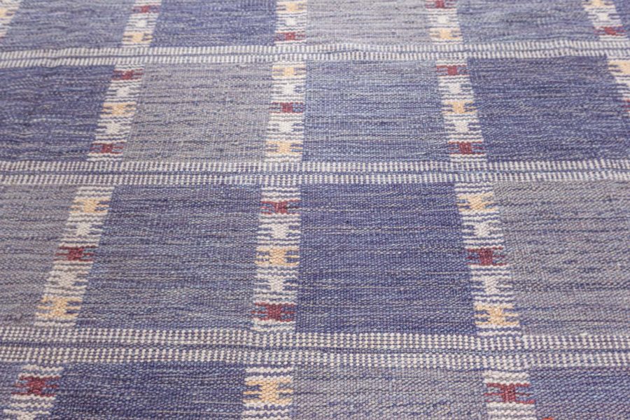 Extralarge Swedish Flatweave Wool Rug in Shades of Violet N12371