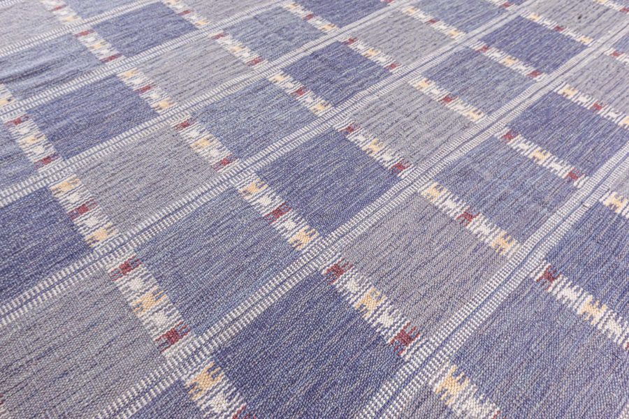 Extralarge Swedish Flatweave Wool Rug in Shades of Violet N12371