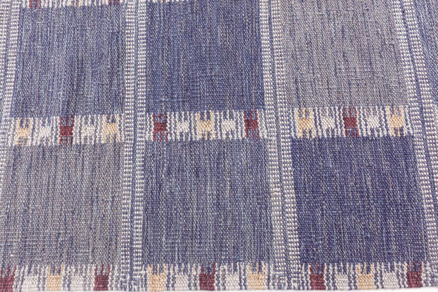 Extralarge Swedish Flatweave Wool Rug in Shades of Violet N12371