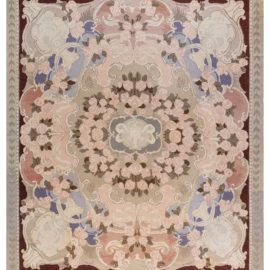 Antique Bessarabian Russian Allover Floral Soft Beige Flatweave Wool Carpet – Circa 1920 BB7760
