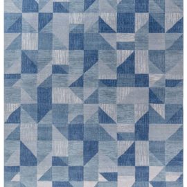 Modern Art Deco Geometric Dark Gray Handmade Wool Oversized Rug “Skyfold” N12355