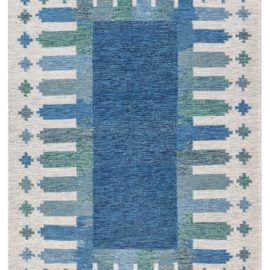 Blue and Green Swedish Area Rug N12361