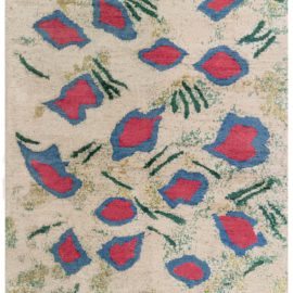 “Jolly” Modern Scandinavian Abstract Cream Beige Handmade Rug N12362