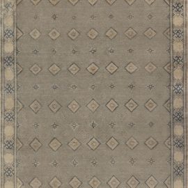 Antique Tabriz Persian Allover Geometric Classic Taupe Hand-Knotted Wool Carpet BB7766